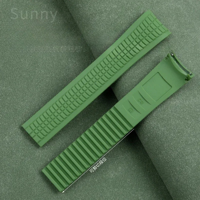 Imported 21mm Sweatproof Silicone Watchband for Patek Philippe 5167r Grenade Aquanaut Series Steel Convex Nails Watch Strap