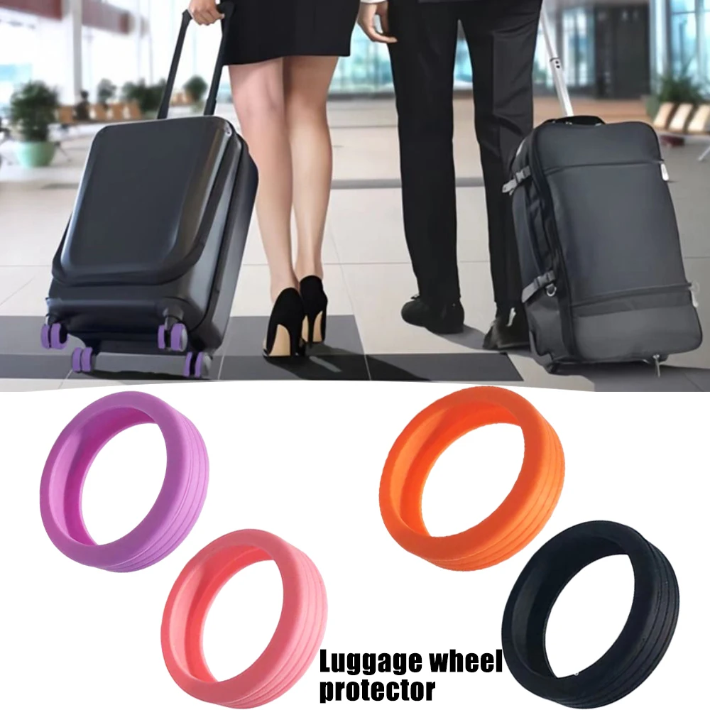 

Luggage Caster Covers Suitcase Wheel Protector Silent Anti Wear Wheel Sleeve for Trolley Bag Renewal Cover