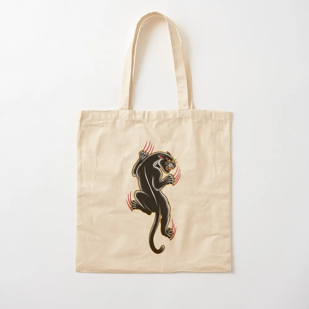 Traditional Tattoo Panther illustration Tote Bag custom fabric bag shopper bag woman tote men's