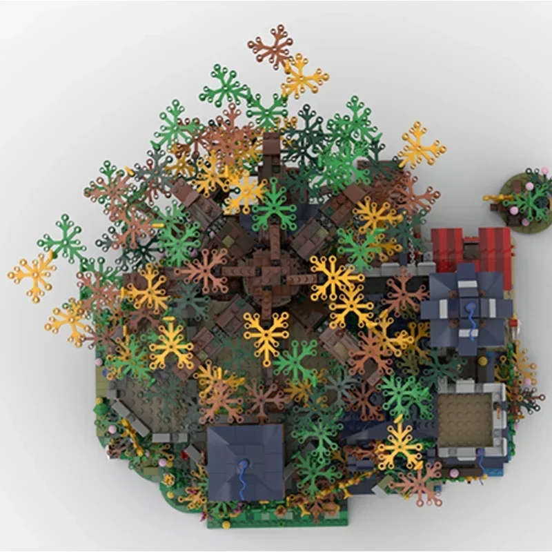 Mittelalterliche Festung Modell Moc Bausteine Baum des Lebens Schloss Technologie Modulare Blöcke Geschenke Weihnachten Spielzeug DIY Sets Montage