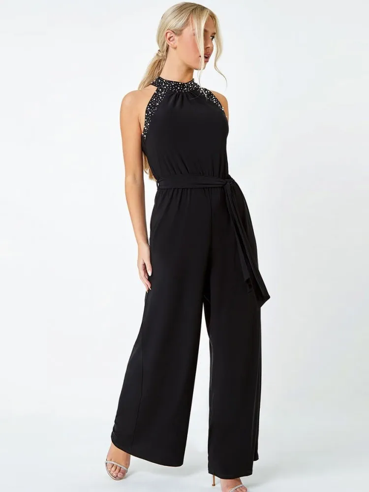 

Женские комбинезоны на весну-лето, без рукавов, с круглым вырезом, свободного кроя, модные уличные комбинезоны, широкие брюки, 2026