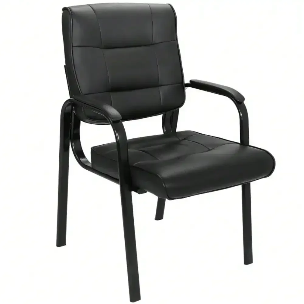 

Leather Backrest, Sleek Leather Desk, Computer, VIP Chair, 21.7 in x 20.5 in x 34.6 in (LxWxH), Black