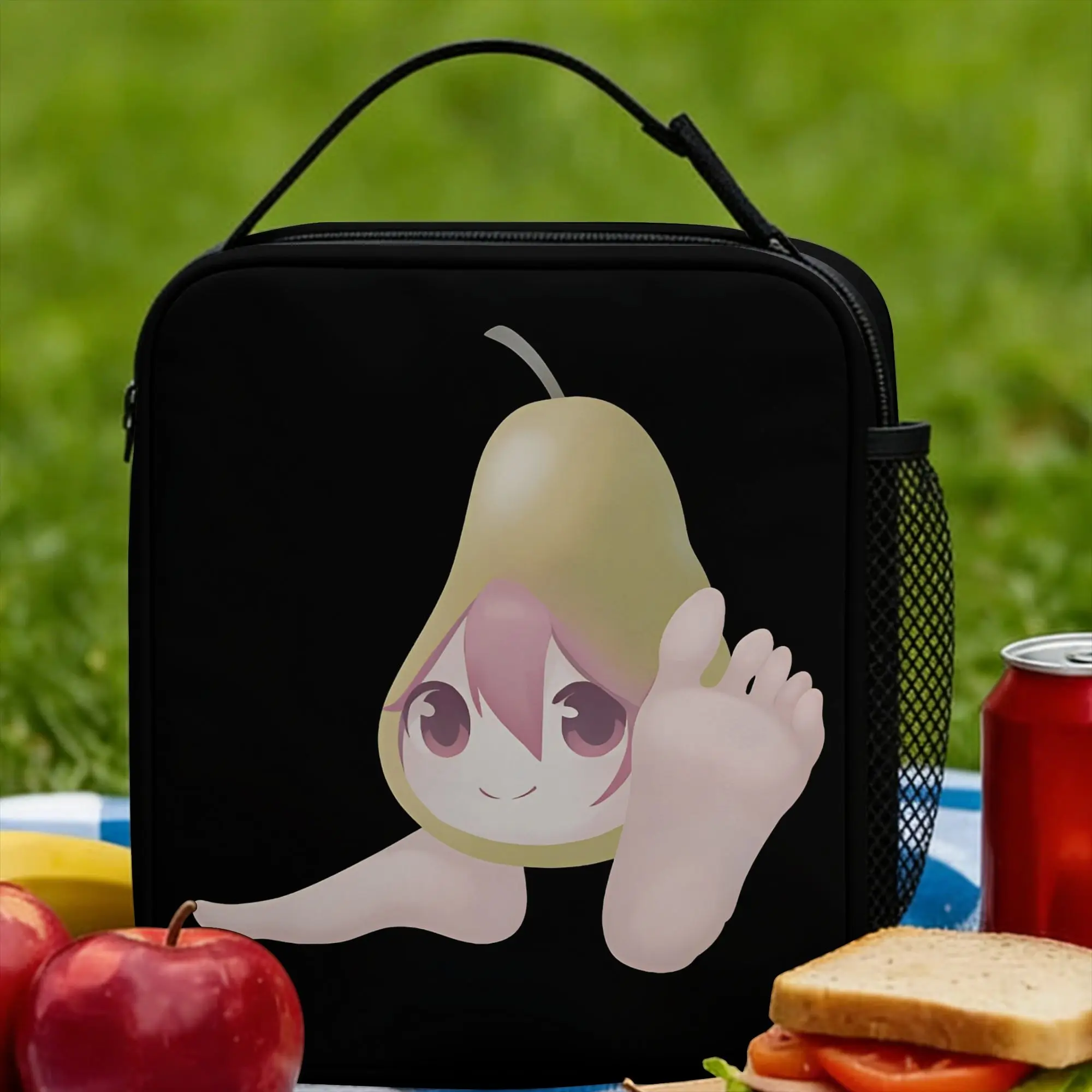 Kasane Teto Lunch Bag  Kawaii Lunch Box Outdoor Picnic Portable Insulated Thermal Lunch Bags For Child Oxford Custom Cooler Bag