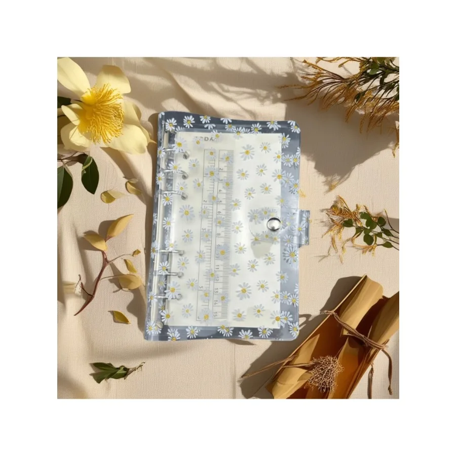 Handbook Notebook Transparent PVC Shell A6 Binder Japanese and Korean Ins Style Same Envelope Cute Little Daisy