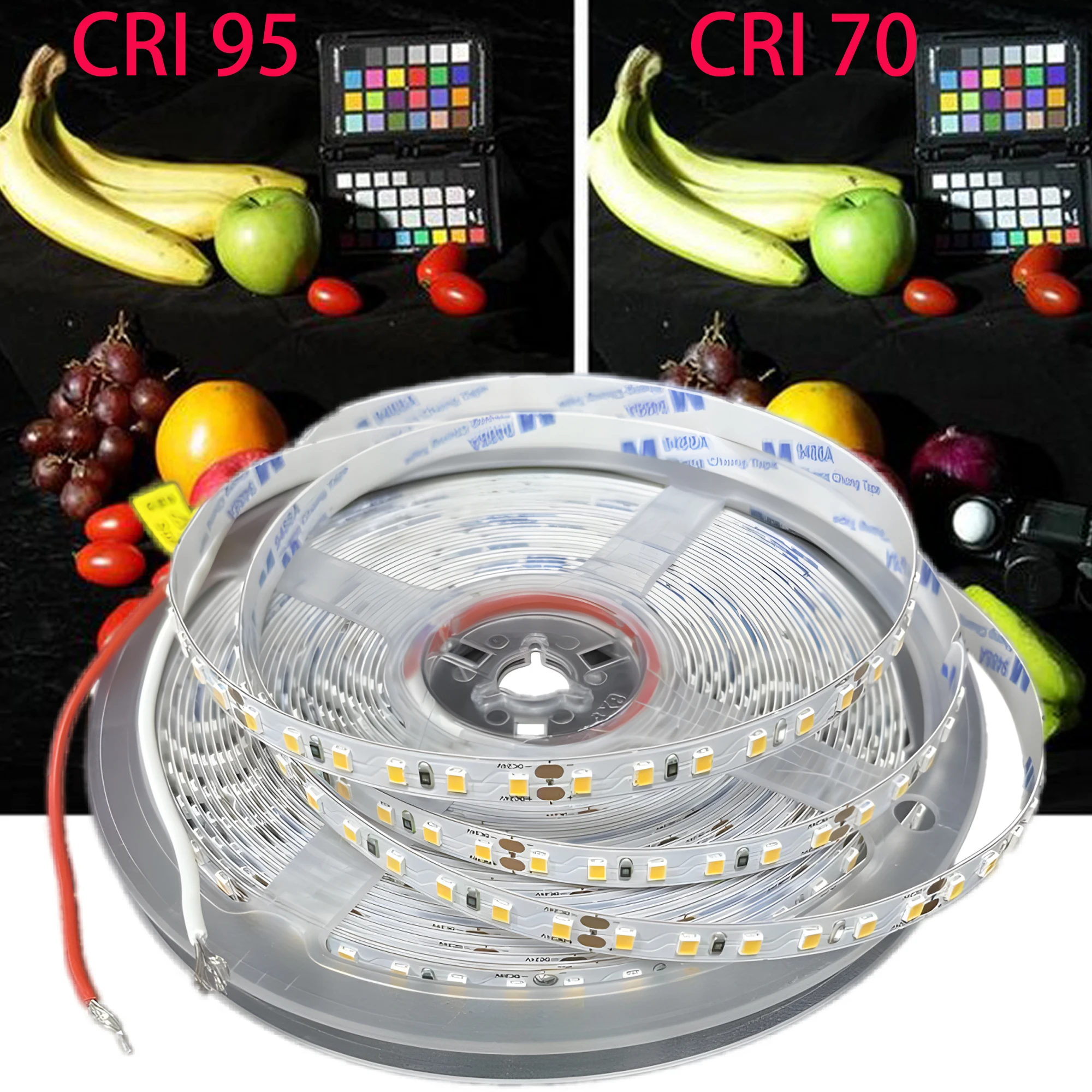 High CRI RA 95+ LED Strip Light 2835SMD DC24V 10M 1200leds Nonwaterproof 2700K 3000K 3500K 4000K 5000K 6000K LED Lighting