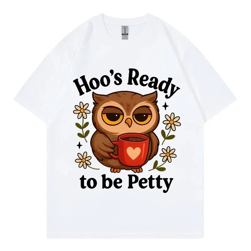 

Funny Floral Owl Graphic T Shirts Men Women Clothing Fashion Cartoon Short Sleeve T-shirts Summer Casual Loose Cotton T-shirt
