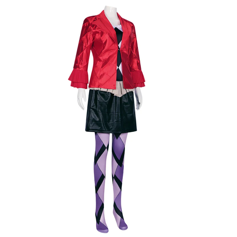 Costume de Cosplay Harleen du Film Animé, Veste de Monstre Suconsultant, Vrechargeable Jupe, Chaussettes Imbibées, Accessoires d'Halloween, Vêtements pour Femme