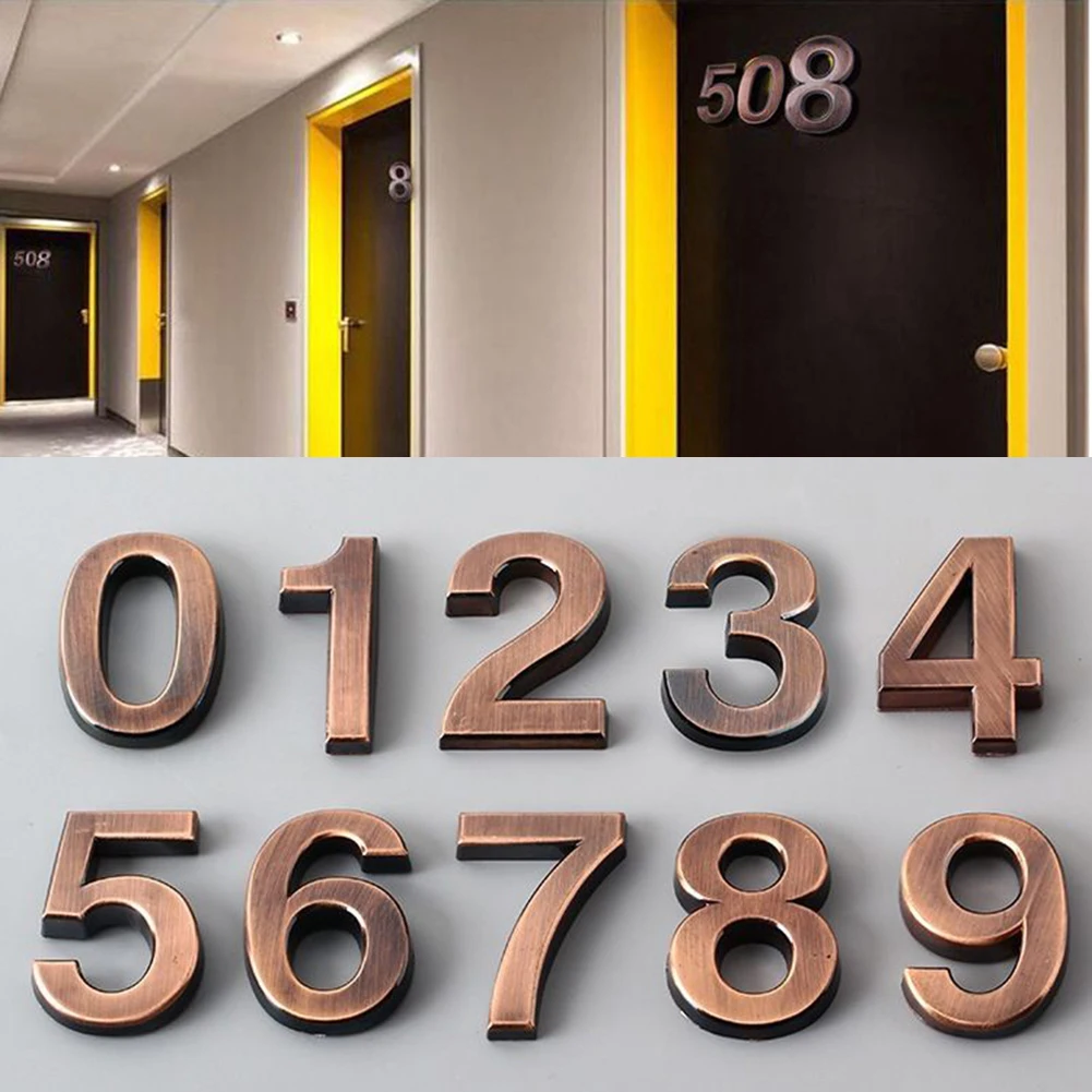 Outdoor 3D Door Number Plate Sign with Glossy Finish for House Hotel Room Apartment Office and Mailbox Number Display