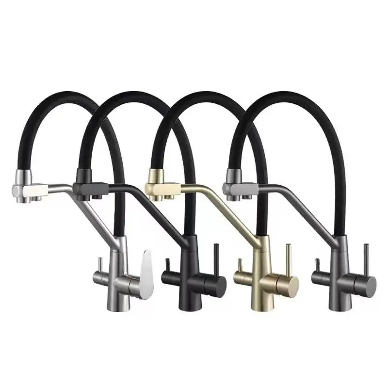 

360 Rotate Kitchen Sink Faucet Tap Drinking Water Filter Mixer Crane Dual Handles Purification Hot and Cold Faucet For Kitchen