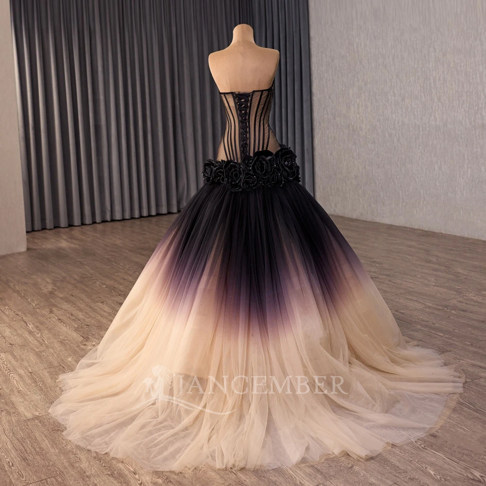 فساتين Quinceanera مخصصة بأكمام قابلة للإزالة حفلة الأورجانزا vestidos de 15 quinceañera حورية البحر بأربطة من الخلف سويب تراين #2