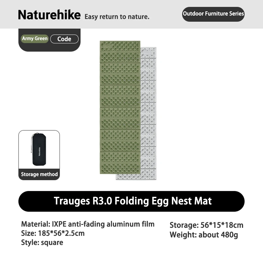 naturehike-trouesr-30-folding-square-egg-nest-mat-urtallight-portable-25cm-thickened-camping-fishing-picnic-outdoor-accessory