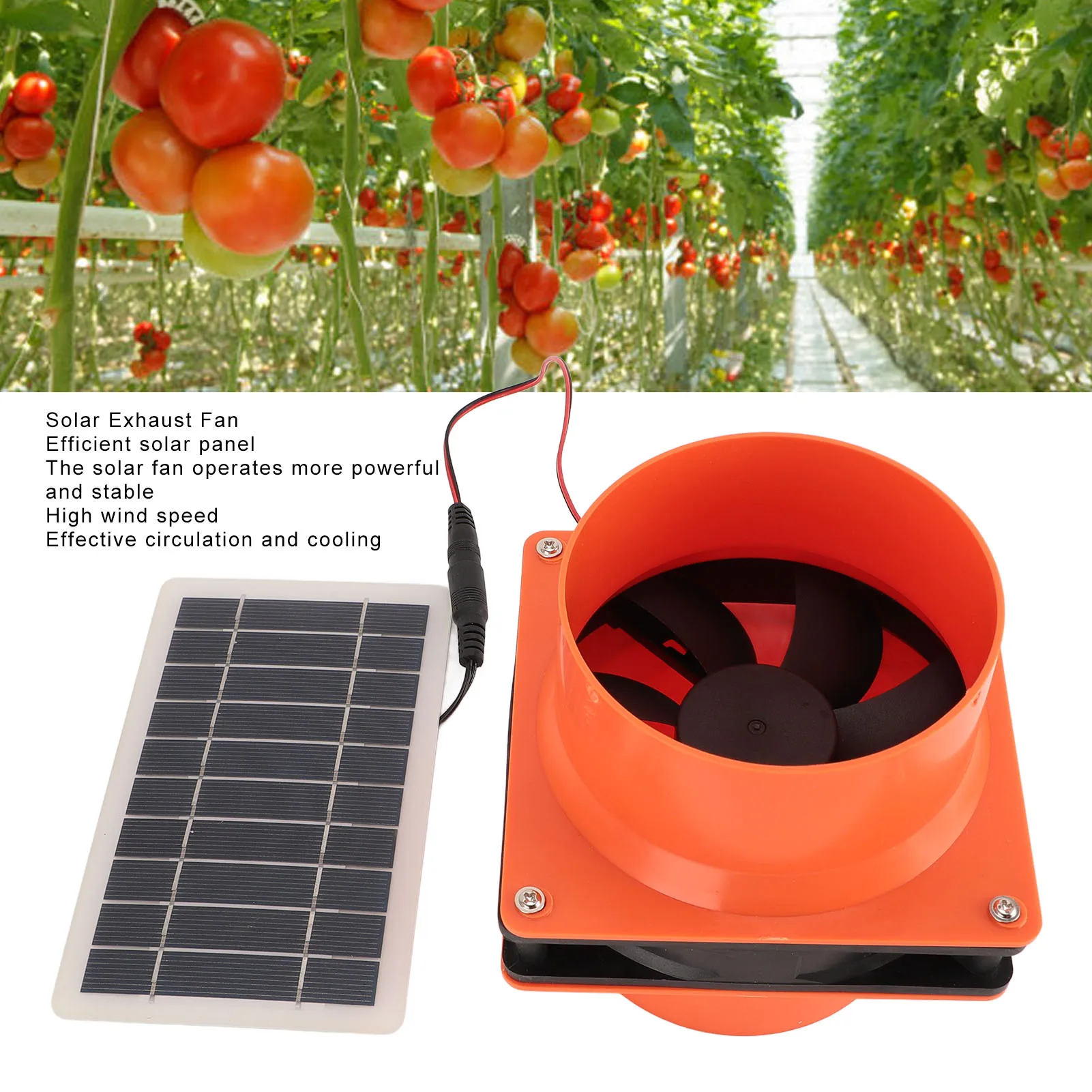 

Вытяжной вентилятор на солнечной энергии 10 Вт 5 В ABS Монокристаллический кремниевый комплект вентиляторов для солнечной панели для круглой трубы Домашний дом для домашних животных Курица Co