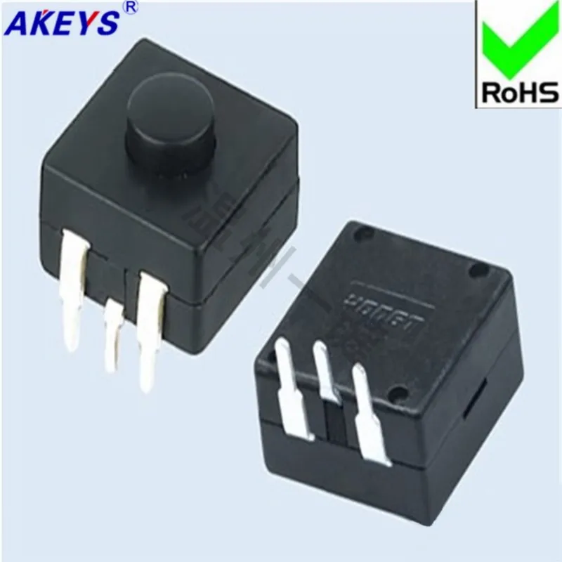 10 PCS YT-1212-223YB three-legged bent foot strong light flashlight switch Wenzhou One-click button self-locking switch