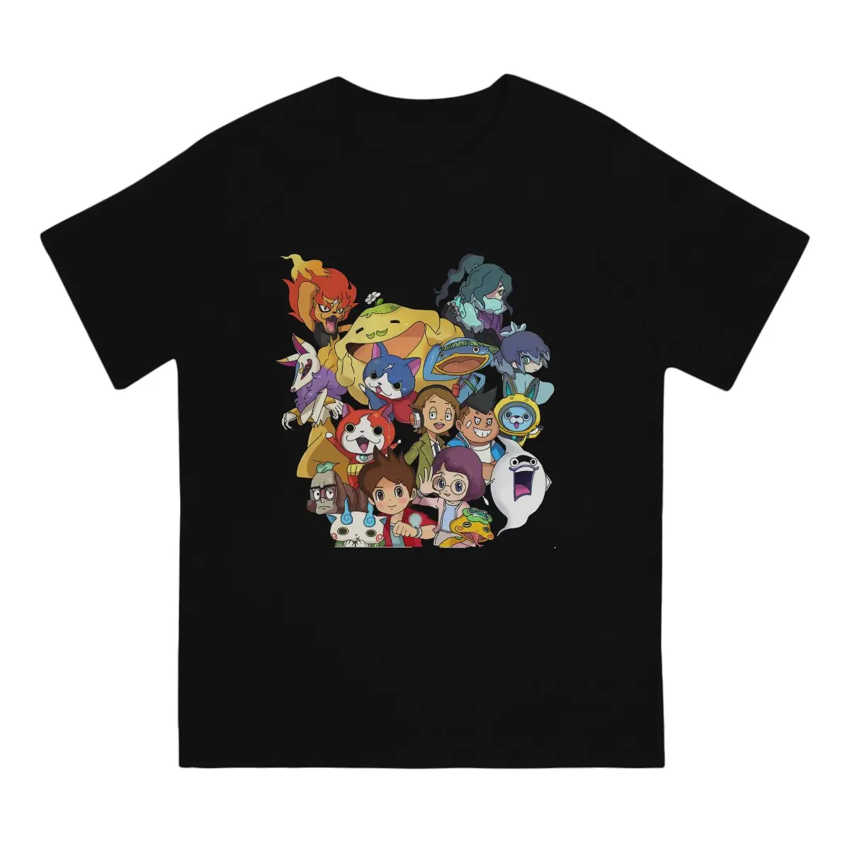 Stickers T Shirts for Men Pure Cotton Novelty T-Shirt O Neck Yokai Watch Tee Shirt Short Sleeve Clothes Birthday Present