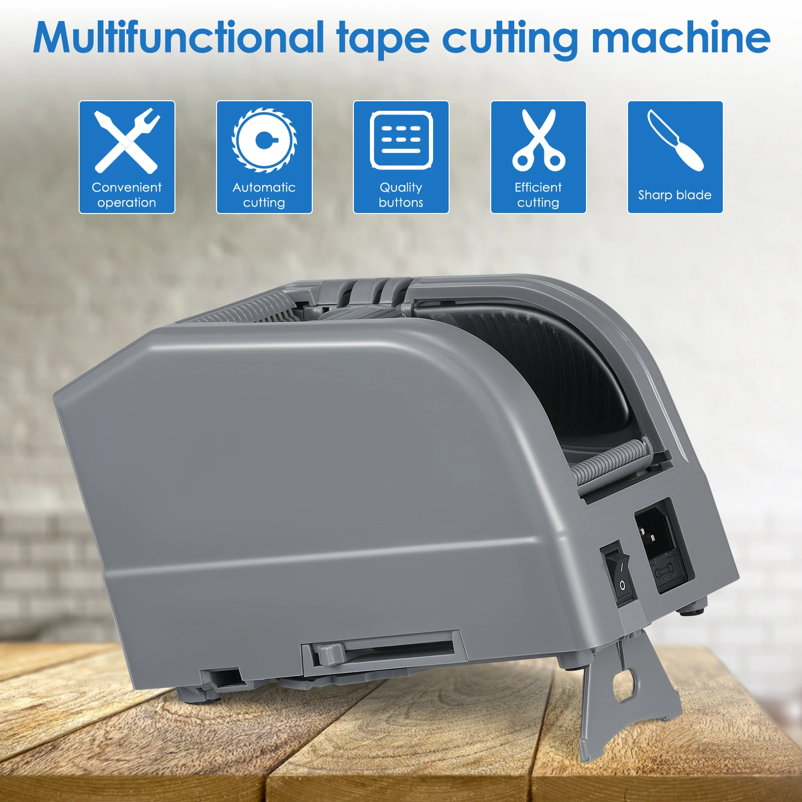 Electric Tape Dispenser Automatic Electric Tape Dispenser Adhesive Cutter Packaging Machine for Various 6-60mm Width Tapes