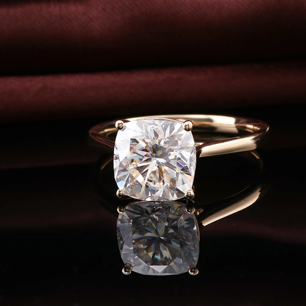 

Provence Luxury Wedding ring 14KGold IGI 4ct Cushion E/VS Lab Diamonds Wedding jewelry for Women Classic Solitaire ring Custom