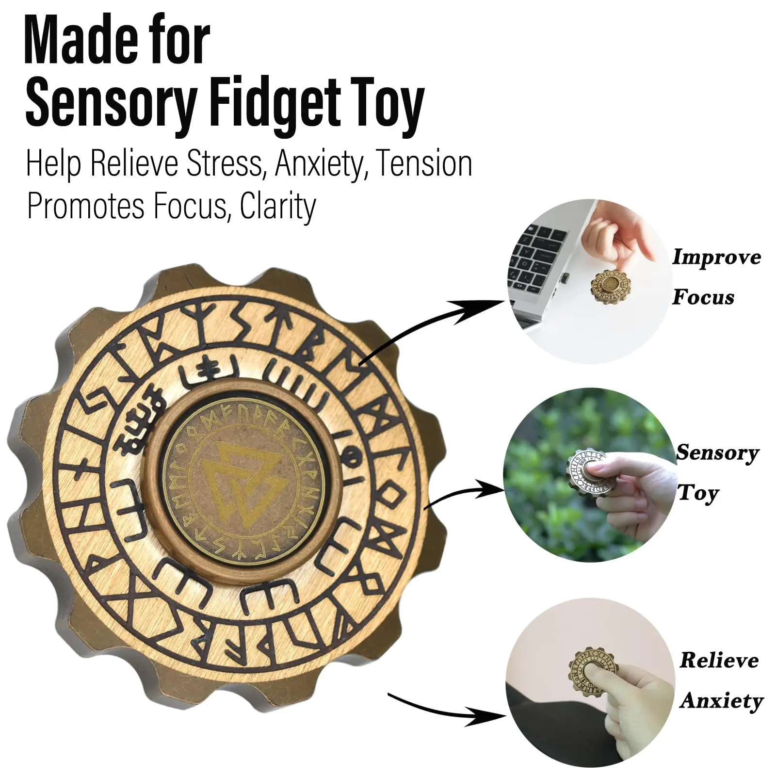 EDC Play Metal Fidgets Spinner voor volwassenen, zwaar metallic messing Figette Spin Stress Relief Speelgoed voor autisme ADHD Anti-stress