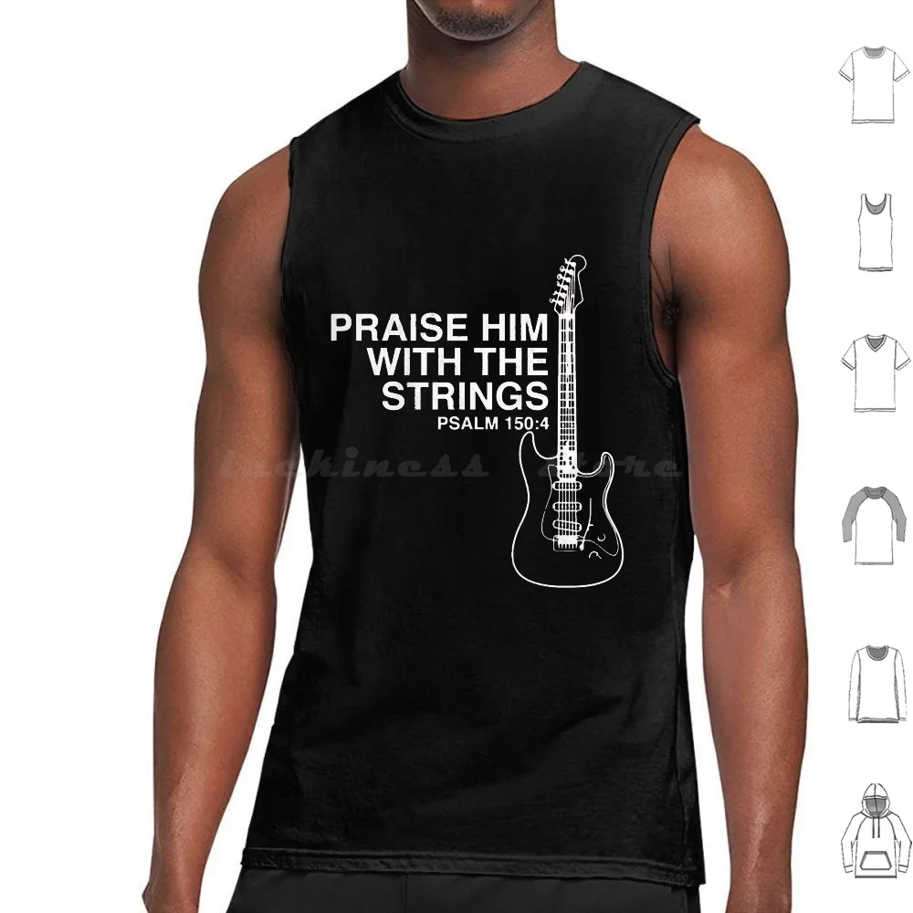 Praise Him Christian Guitar Player Distressed Tank Tops Vest Sleeveless Praise Him Christian Guitar Player Distressed