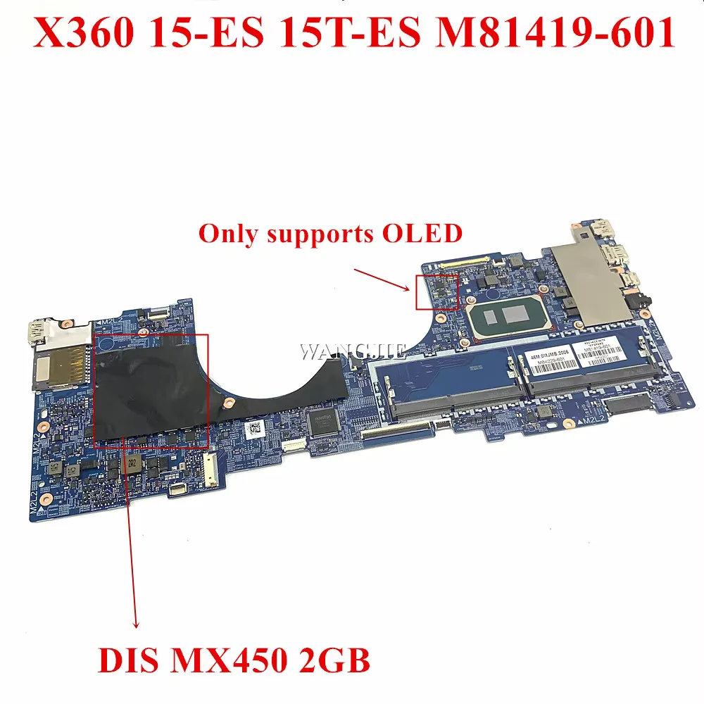203039-1N For HP Envy X360 15-ES 15T-ES Laptop Motherboard M81419-601 SRKSC I7-1195G7 CPU MX450 2GB FOLED Windows 100% Working