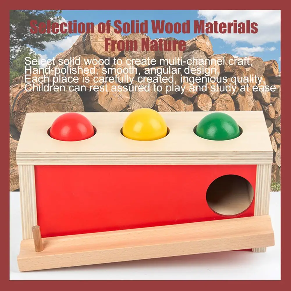 Wooden Object Permanence Box, Infant Development Ball Drop Toys Knocking for Preschool Toddlers Wooden Object Permanence Box, Infant Development Ball Drop Toys Knocking for Preschool Toddlers