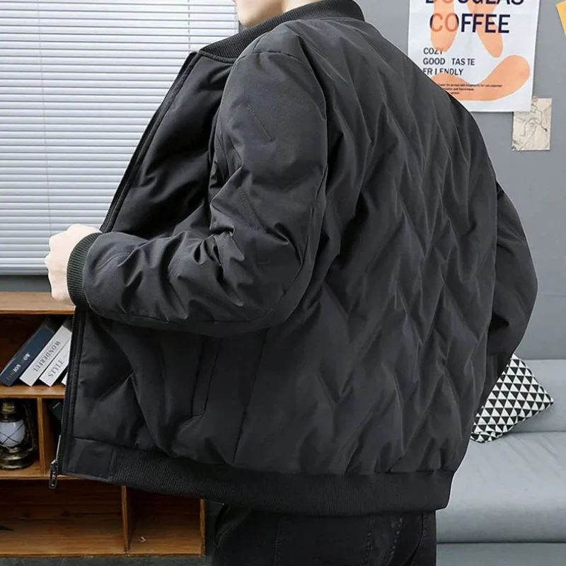 

Winter Men's Warm Padded Jackets Fashion Men Stand Collar Cotton Thermal Parkas Coats Men Thickened Windbreaker Jackets Clothing