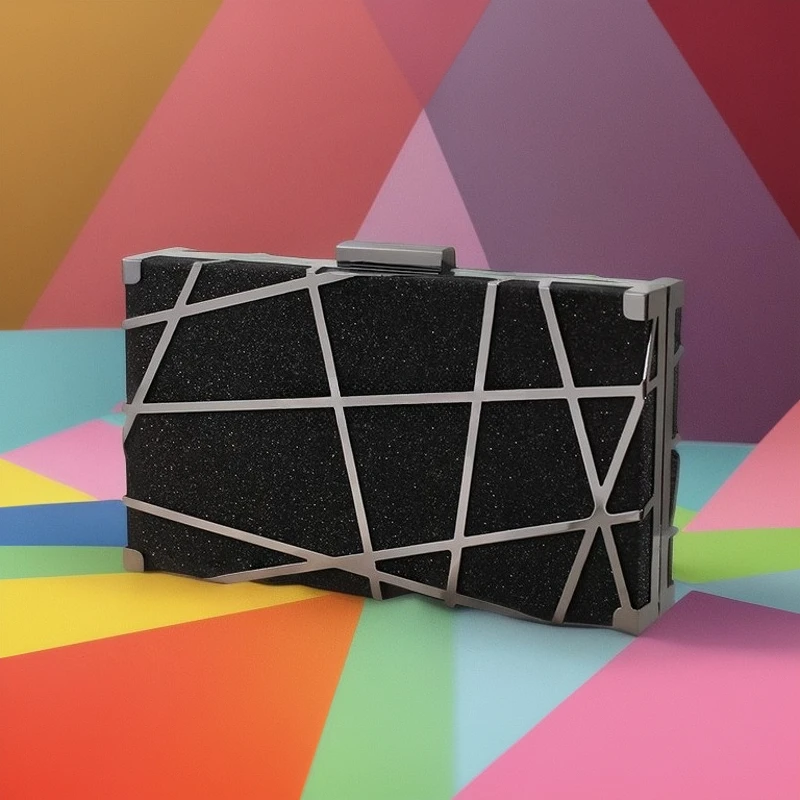 

Versatile Metal Diamond Dinner Bag Crossbody Women's Clutch Small Square Evening Dress Luxury Shiny Rhinestone Bag Clutch Purses