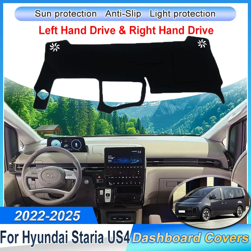 

Car Dashboard Cover Pad For Hyundai Staria US4 2022~2025 Dash Mat Sun Shade Carpet Anti-UV Protective Sticker Auto Accessories