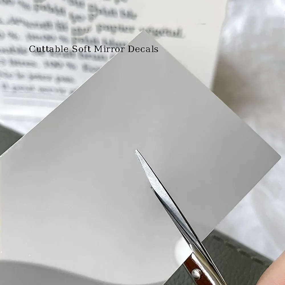 2024 Soft Mirror Maniküre selbst klebende Abziehbilder 0,1mm ultra dünne Spiegel schmücken Aufkleber Cut table Kleber zurück DIY Nagel pflaster