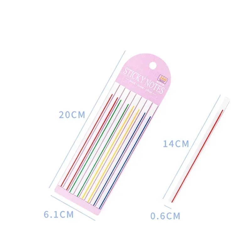 25Sheets highlighting stickers notes thin long strips transparent sticky students colorful fluorescent index Scrapbook 20*6CM