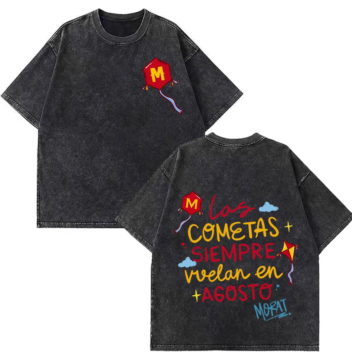 Morat Yem Se Fue El Ayer Y Ya Es Manana Tour 2026 Camisetas Estampadas para Hombre y Mujer, Tendencia Estética, Camisetas Holgadas de Algodón Lavado Vintage