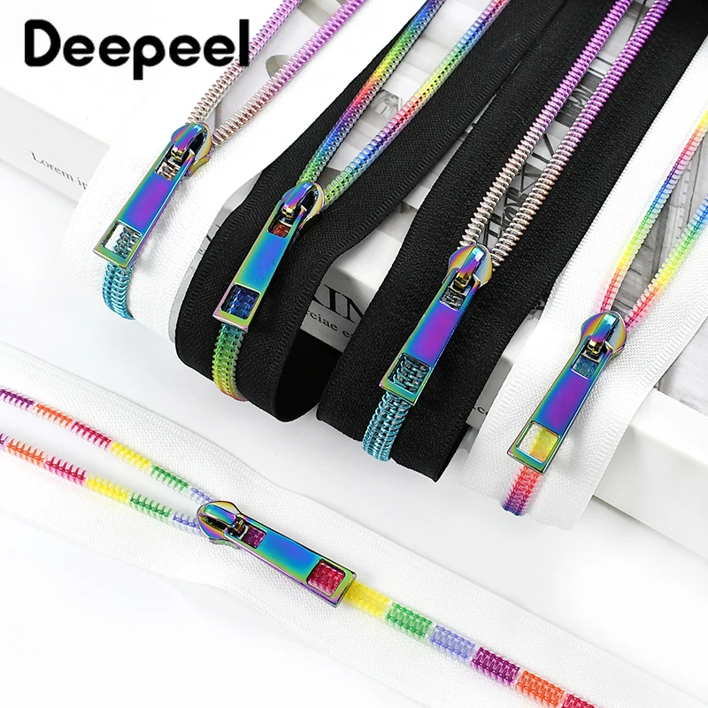 

5# Nylon Zipper By Meters with Zip Puller Bag Clothes Closure Zips Slider Head Replacement Zippers Repair Kit Sewing Accessories