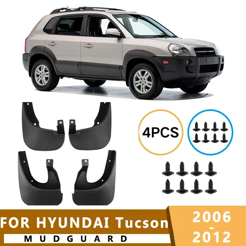 

Mud Flaps Fit for HYUNDAI Tucson 2006-2012 2007 2008 2009 2010 Mudguards Tire Fenders Splash Proof Accessories Wheel Guards 4ps