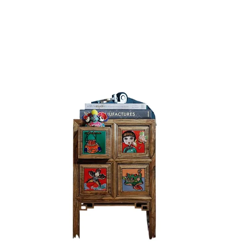 

Chinese solid wood chest, storage, bedside table, bedroom, living room, sofa side cabinet