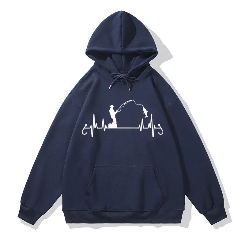 

Fishing Heartbeat Casual Streetwear Harajuku Men Women Cotton Hoodies Sweatshirts