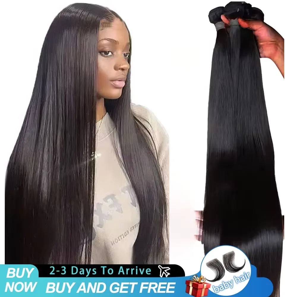 

30 38 Inch Straight Human Hair Bundles 4 5 6 Bundles 14A Unprocessed Brazilian Remy Raw Hair Weave Human Hair Bundles Extensions