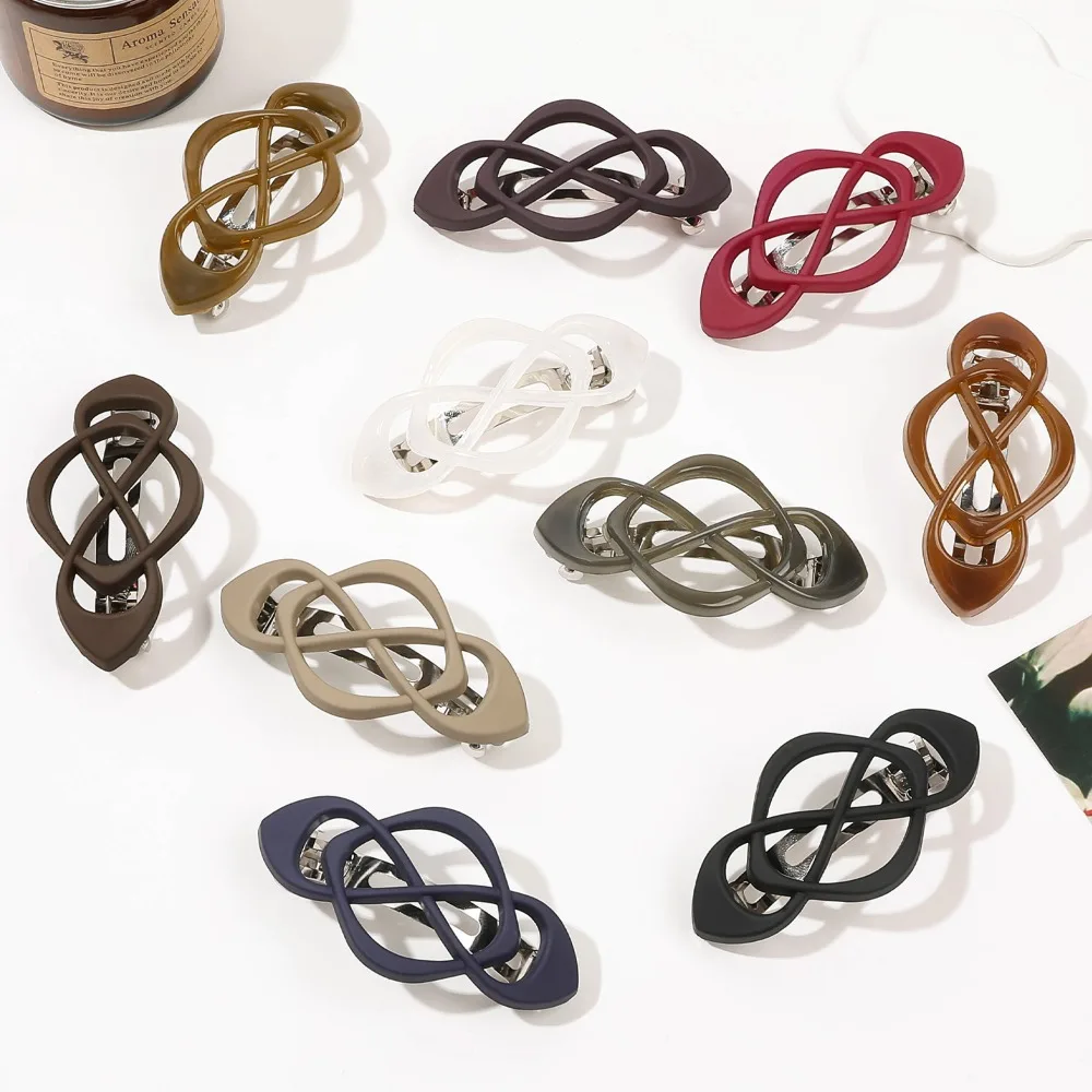 1/4pcs Vintage French Hair Barrette Clips for Women Girls Geometry Cross Knot Spring Clamp Half Updo Hair Styling Accessories