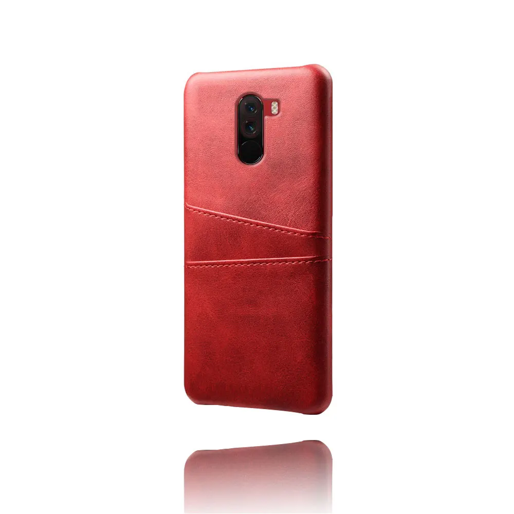 Luxury Pu Leather Back Cover for Xiaomi Pocophone F1, Business Case for Xiaomi Poco F1, Wallet Card Slots, Phone Case