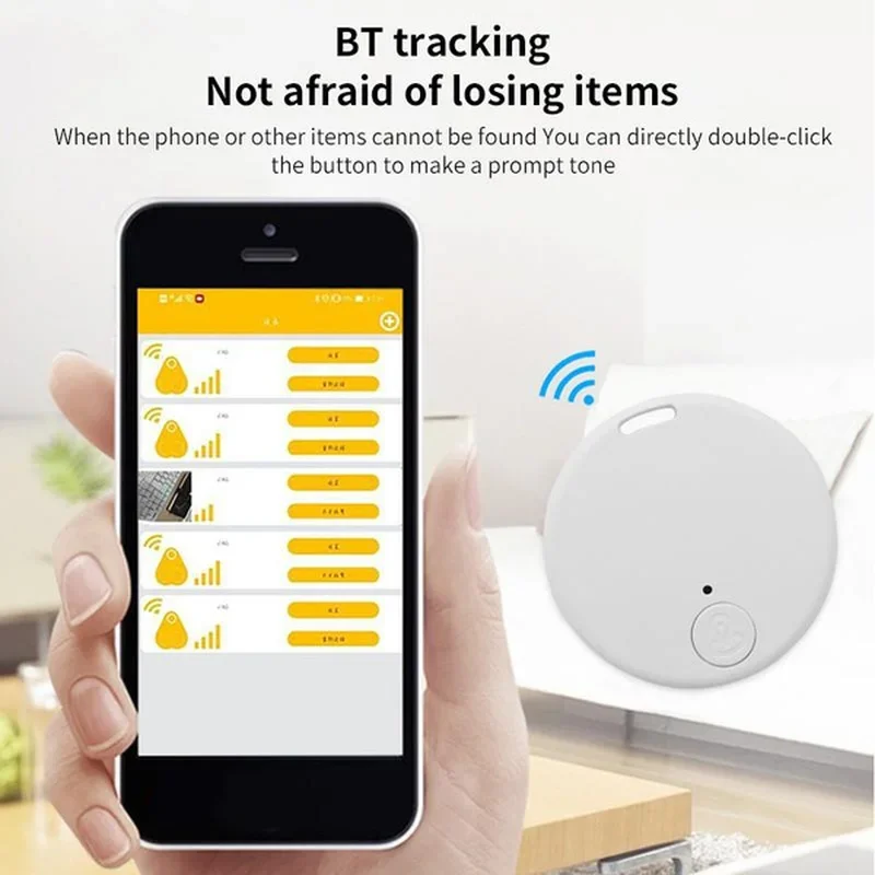 Rastreador Circular con Bluetooth, localizador de posicionamiento GPS, Mini dispositivo antipérdida, billetera para niños y mascotas, accesorios de