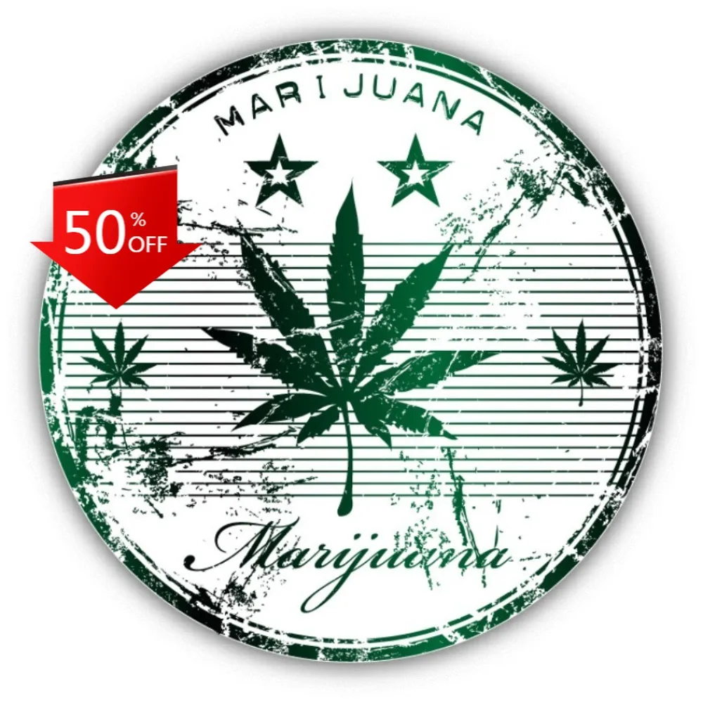 

Cannabis Leaf Star Grunge Retro Car Laptop Window Bumper Waterproof Vinyl Decal Decoration Unique Vintage Unique Vintage