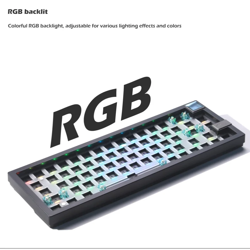 Zoya GMK67-S 기계식 키보드 키트, 67 키 thri-모드 블루투스 연결, 맞춤형 DIY 디스플레이, 핫 플러그, RGB 백라이트