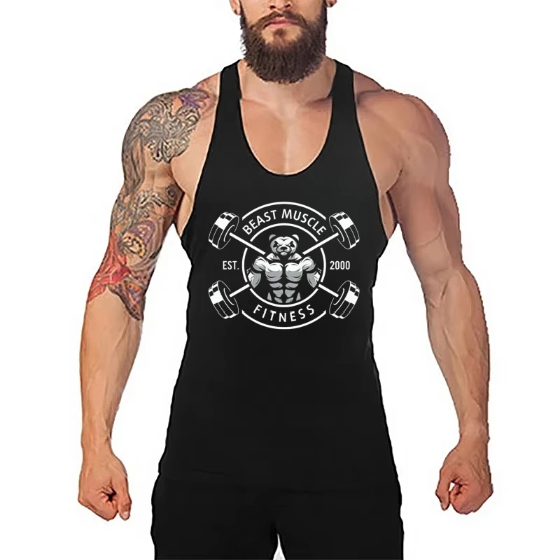 

Мужская хлопковая приталенная майка для спортзала, дышащий жилет без рукавов для фитнеса, майка для бодибилдинга с мышцами для сеансов в тренажерном зале