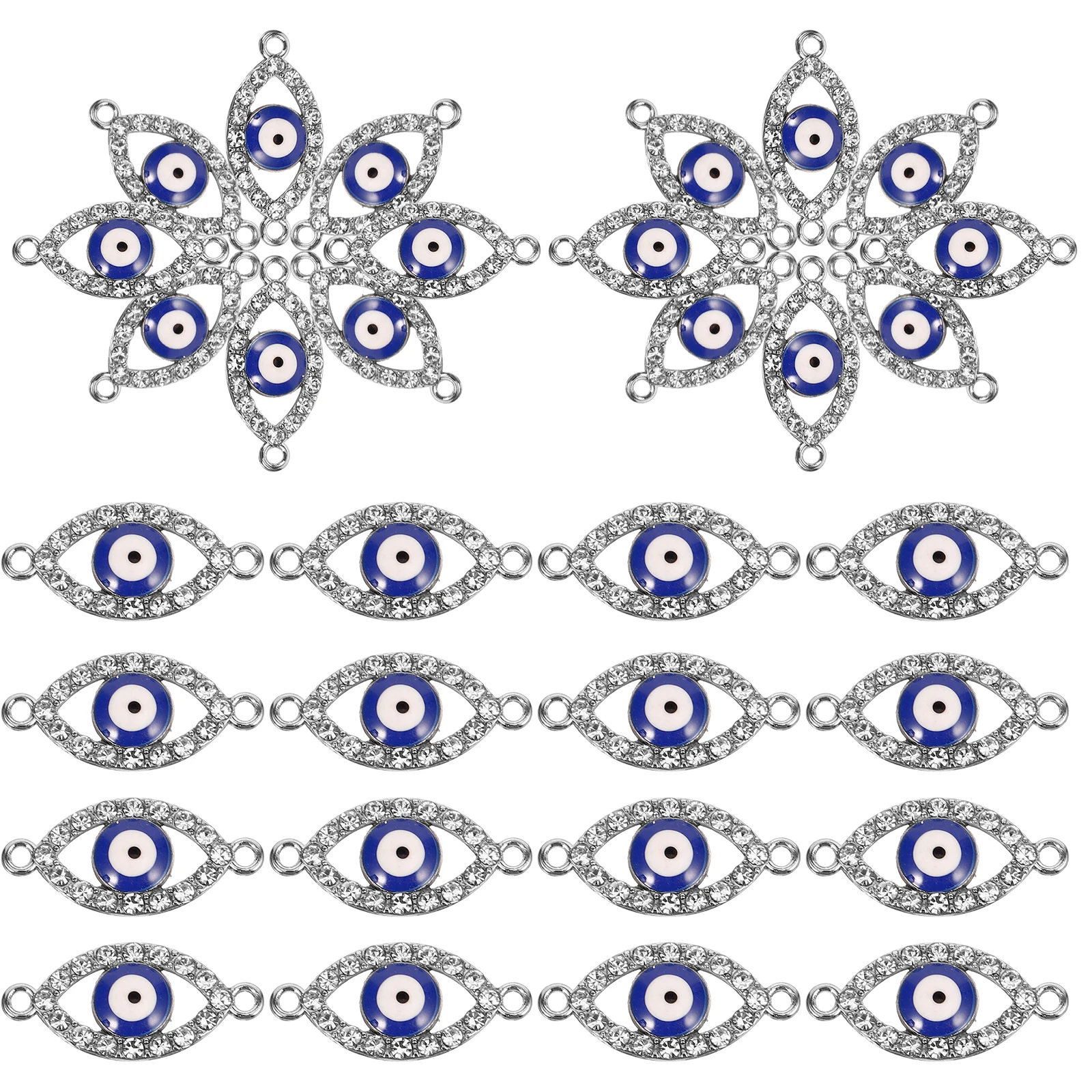 

20Pcs Evil Eye Connectors Jewelry Pendants DIY Craft Making Accessories Evil Eye Charms Necklace Making Supplies