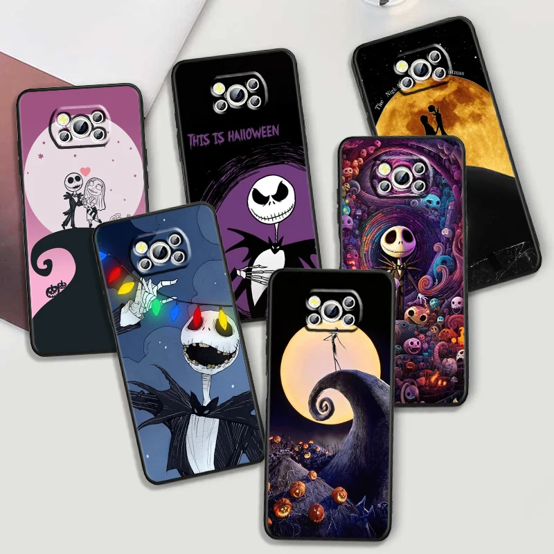 Skull Jack Dark Parody Cartoon For Xiaomi Mi Poco F5 F4 F3 F2 X5 X4 X3 M6 M5 M5S M4 M3 C40 Pro GT NFC 5G Black Back Phone Case