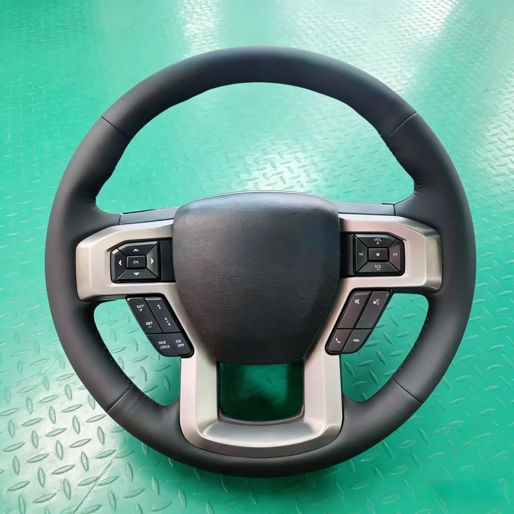 Braid Wear Resistant Artificial Leather King Ranch Lariat Platinum XL XLT 2015-2017 Volant Steering Wheel Cover For Ford F-150