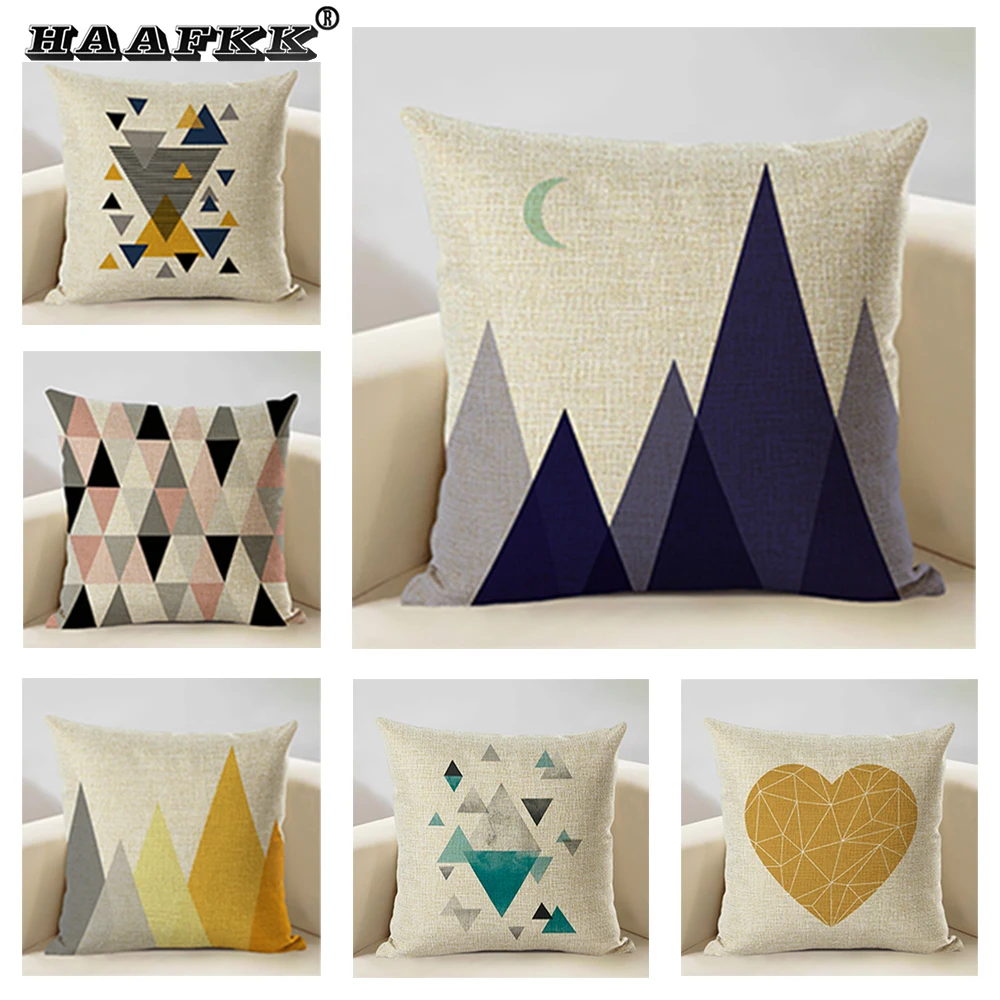 

Geometry Cushion Cover Home Decor Pillow Covers Living Room Bedroom Sofa Decorative Pillowcase 45x45cm Linen Pillow Case