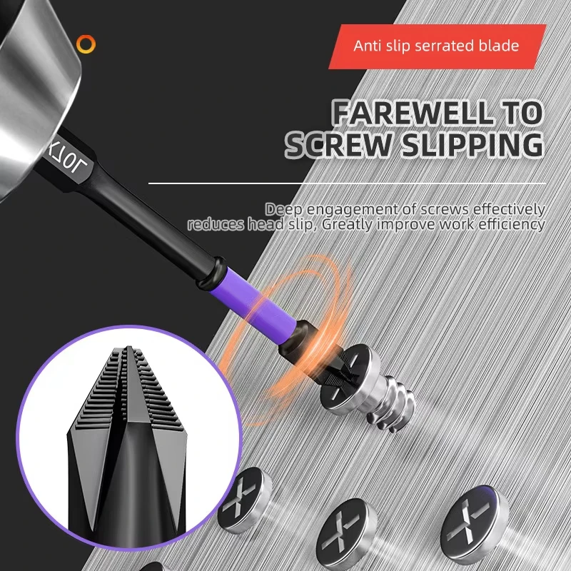 6PCS Magnetic Screwdriver Bits Set PH2 High Hardness Anti-Slip Cross Head 1/4" Hex Shank for Electric Hand Drill 25-150mm view 2