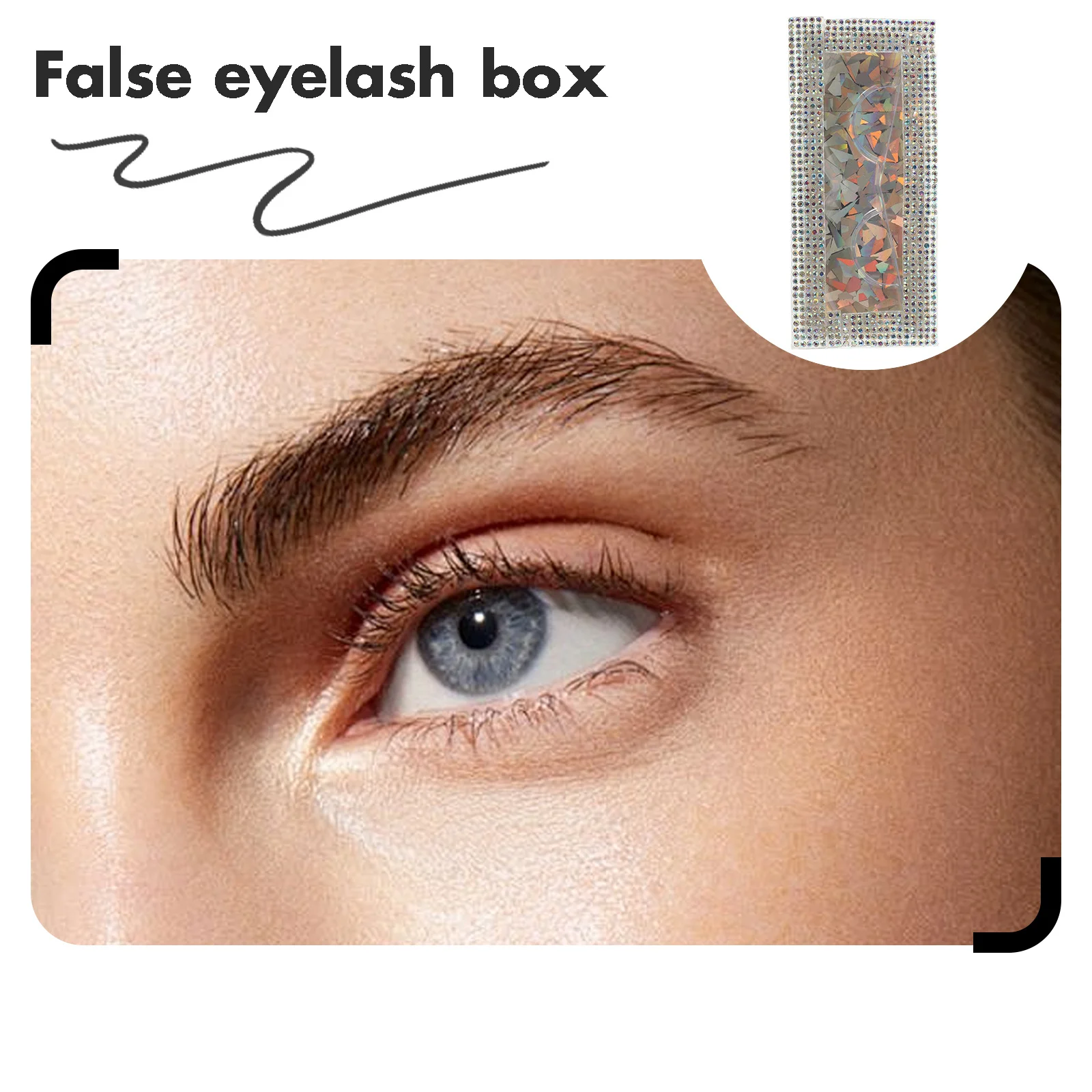 高級つけまつげボックス、グリッタートレイ付き、引き出し式ホルダーで安全なまつげ保管、旅行用、エレガントな容器ディスプレイ