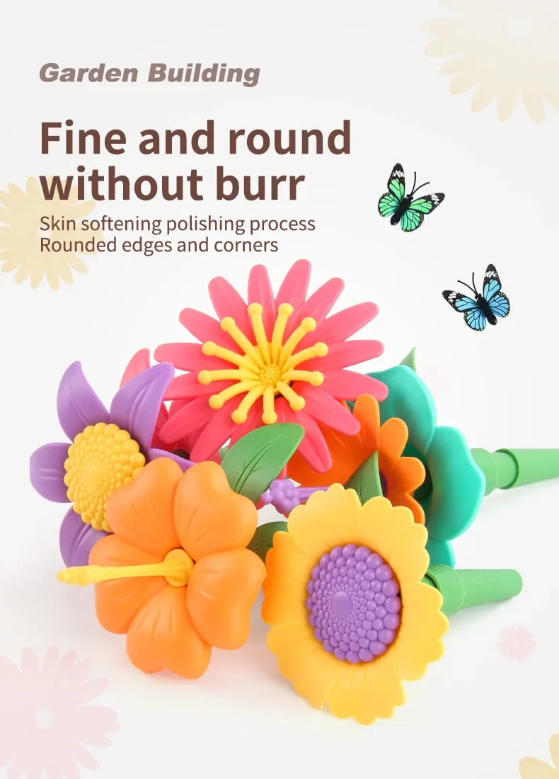 Bouwstenen Bloemboeket Meisjes Diy Tuin Constructor Baksteen Speeltoestel Plant Groeiende Bloemen Assemblage Educatief Stapelspeelgoed