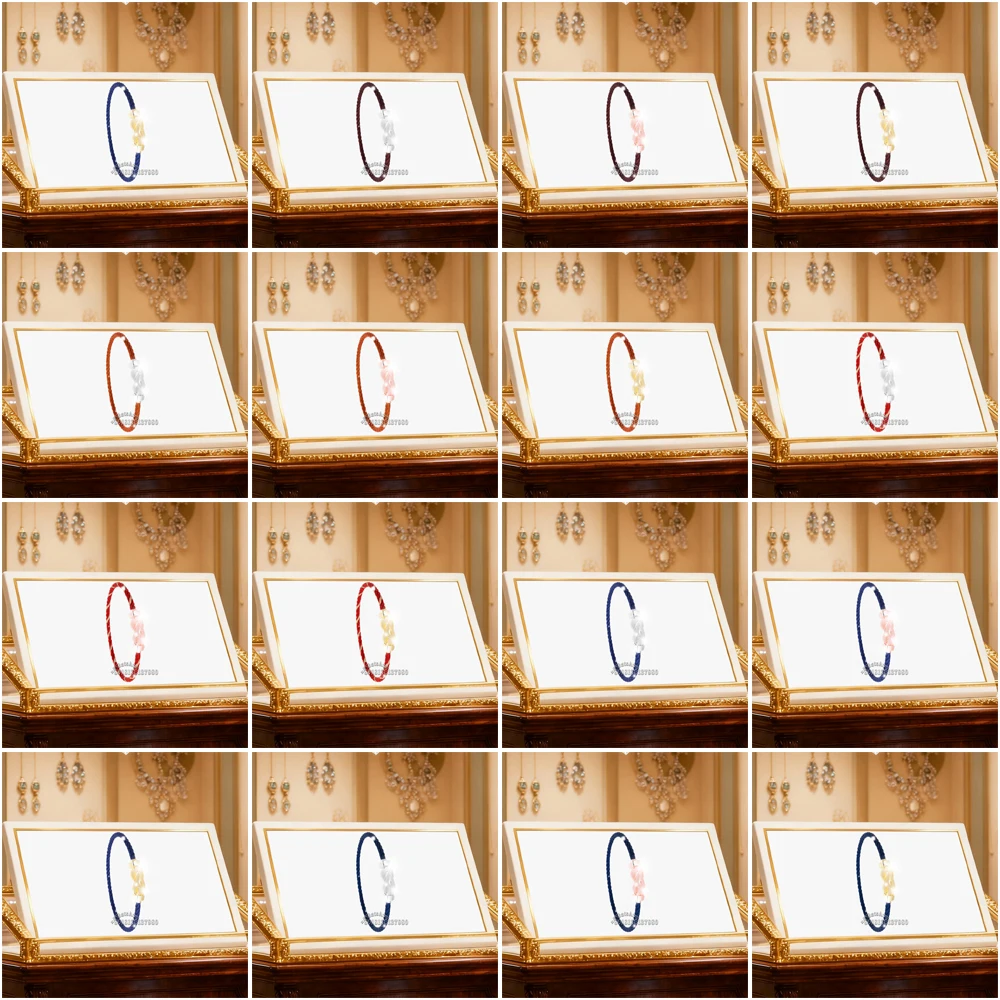 

Gryan New 925Silver Red Blue Nylon Medium Infinite luck Bracelet female Suitable Daily Wear Party Gifts Luxurious Couple Jewelry