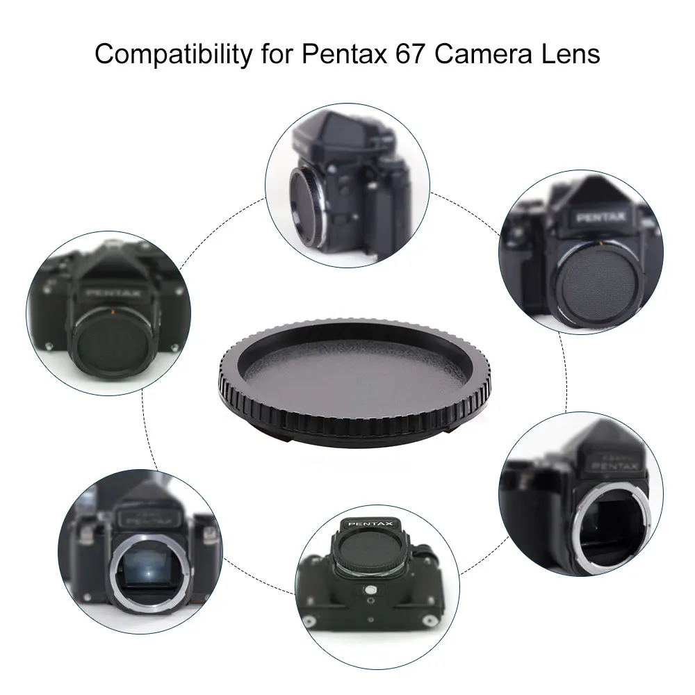 Tapa Protectora de Plástico Negra LinGo para Cámara de Formato Medio Pentax 67 6x7 (Compatible con 67, 67ii, 6x7)